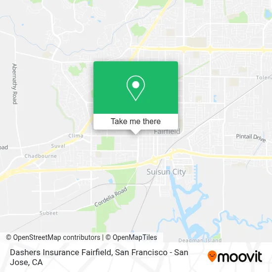 Dashers Insurance Fairfield map