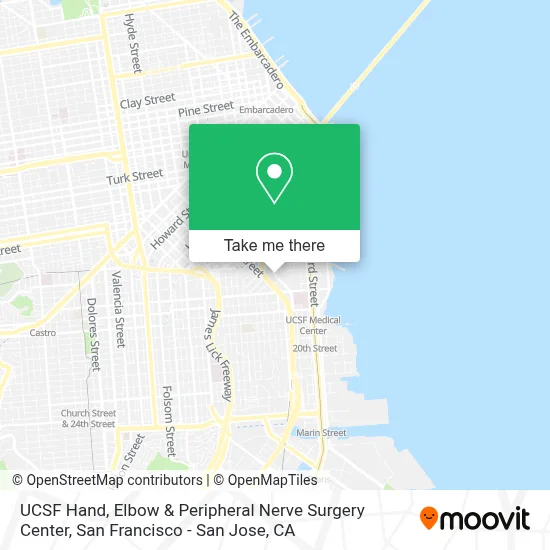 UCSF Hand, Elbow & Peripheral Nerve Surgery Center map