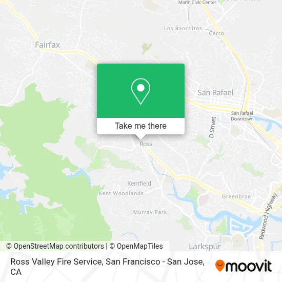 Ross Valley Fire Service map