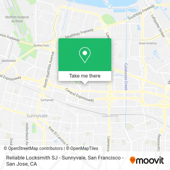 Reliable Locksmith SJ - Sunnyvale map