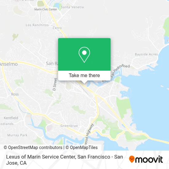 Lexus of Marin Service Center map