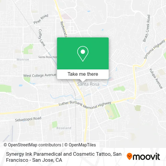 Synergy Ink Paramedical and Cosmetic Tattoo map