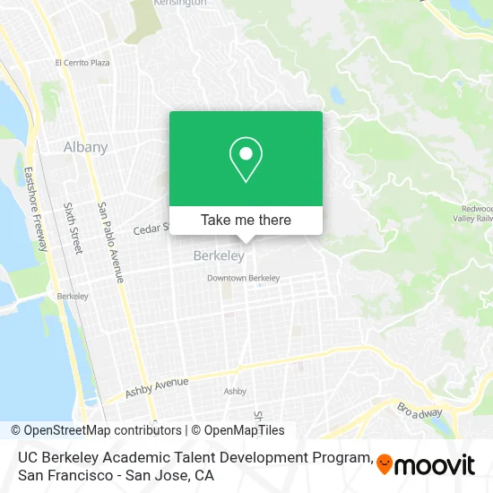 UC Berkeley Academic Talent Development Program map