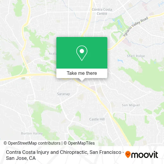 Contra Costa Injury and Chiropractic map