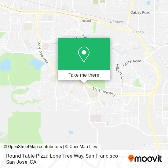 Round Table Pizza Lone Tree Way map