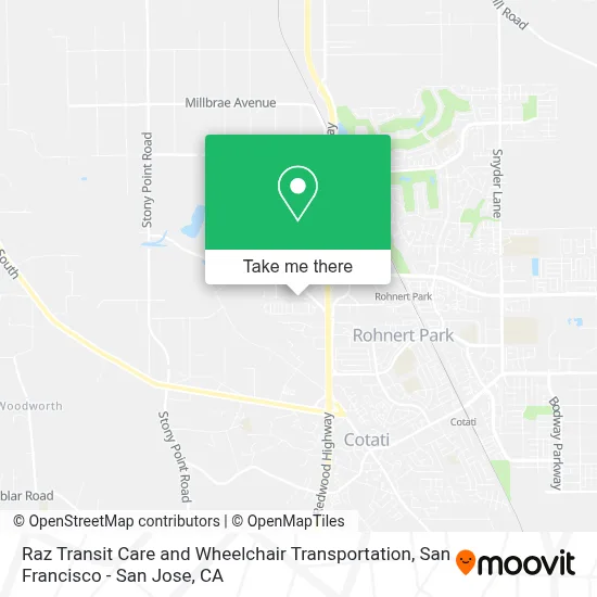 Raz Transit Care and Wheelchair Transportation map
