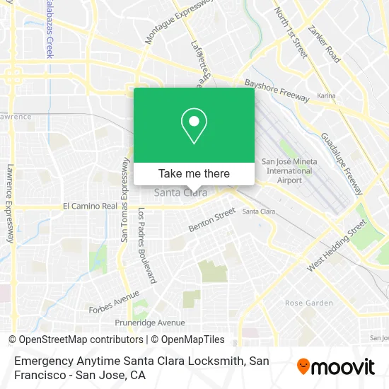 Emergency Anytime Santa Clara Locksmith map