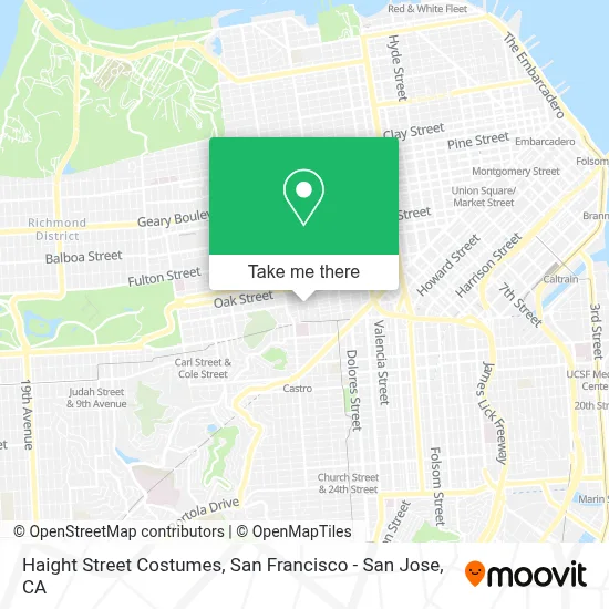 Haight Street Costumes map
