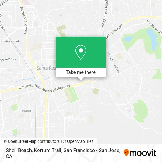 Shell Beach, Kortum Trail map