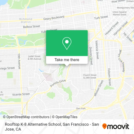 Rooftop K-8 Alternative School map