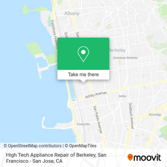 High Tech Appliance Repair of Berkeley map