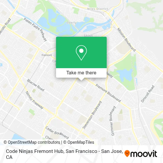Code Ninjas Fremont Hub map