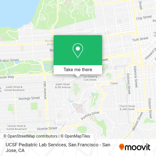 UCSF Pediatric Lab Services map