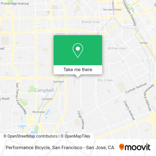 Performance Bicycle map