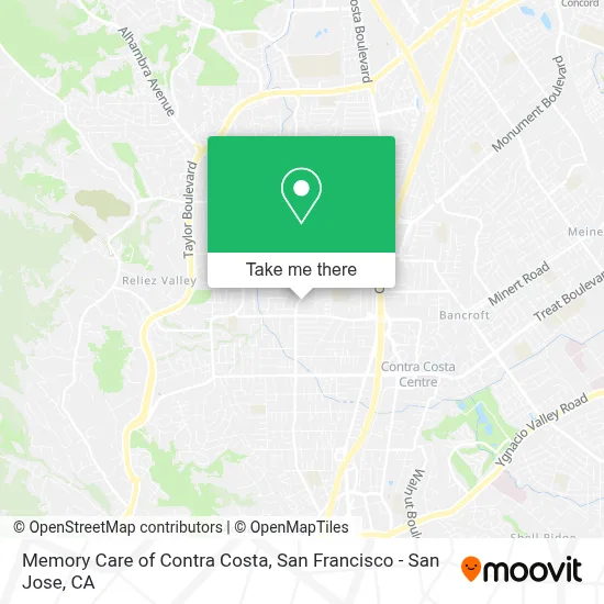 Memory Care of Contra Costa map