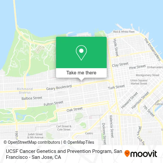 UCSF Cancer Genetics and Prevention Program map