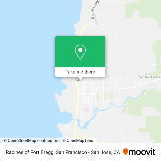 Racines of Fort Bragg map