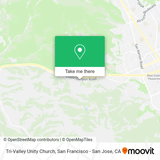 Tri-Valley Unity Church map