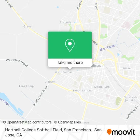 Hartnell College Softball Field map
