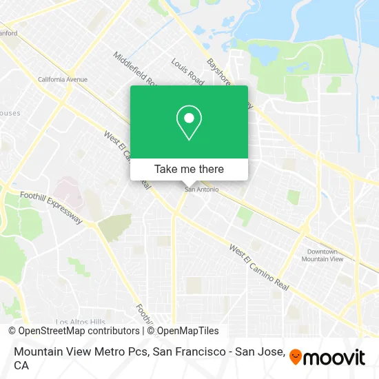 Mountain View Metro Pcs map