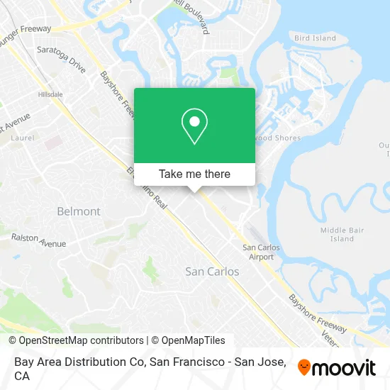 Bay Area Distribution Co map