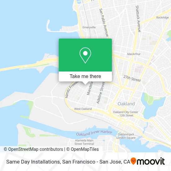 Same Day Installations map