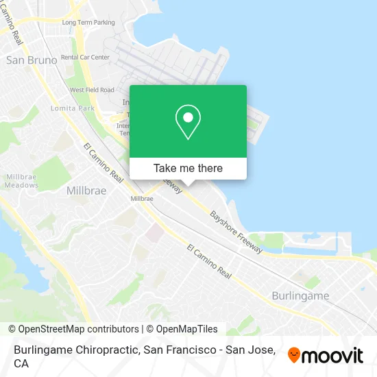 Burlingame Chiropractic map