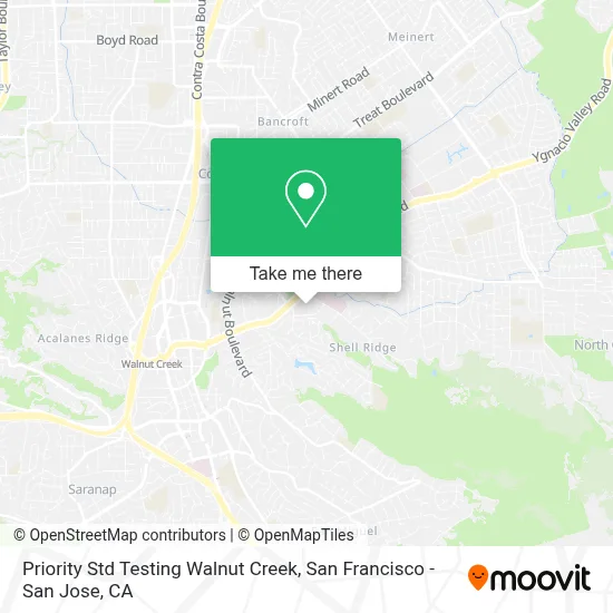 Priority Std Testing Walnut Creek map
