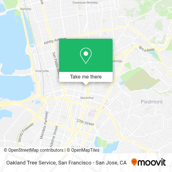 Oakland Tree Service map