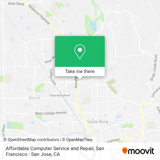 Affordable Computer Service and Repair map