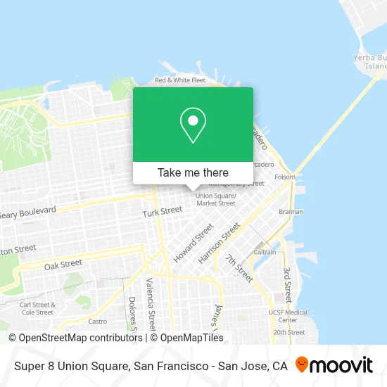 Super 8 Union Square map