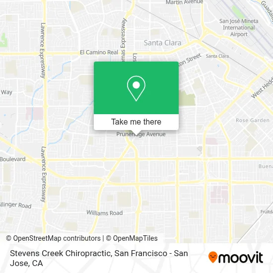 Stevens Creek Chiropractic map