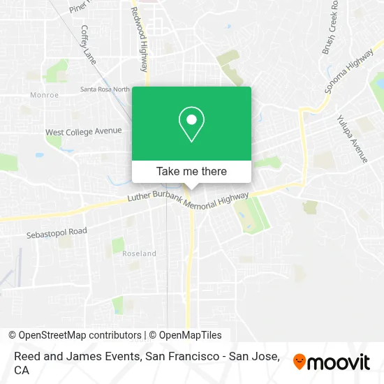 Reed and James Events map