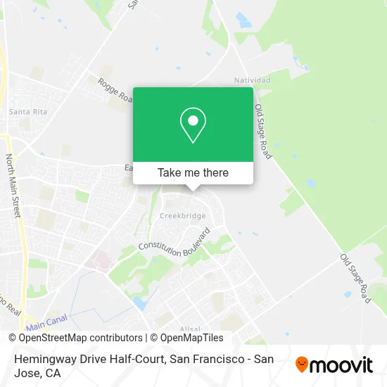 Hemingway Drive Half-Court map