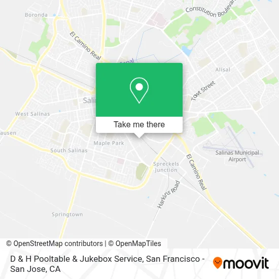 D & H Pooltable & Jukebox Service map