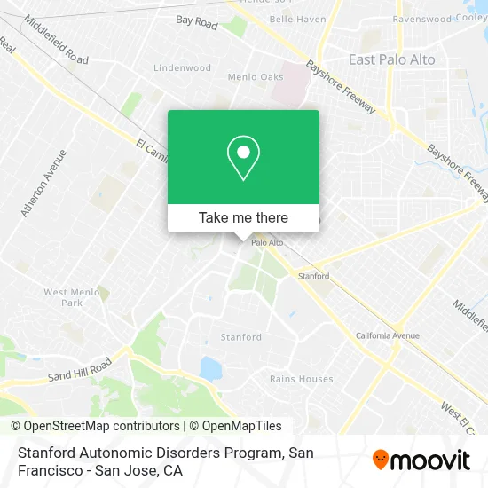 Stanford Autonomic Disorders Program map