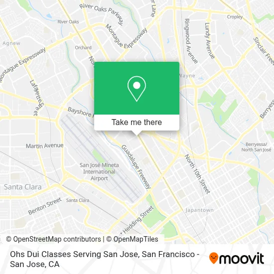Ohs Dui Classes Serving San Jose map