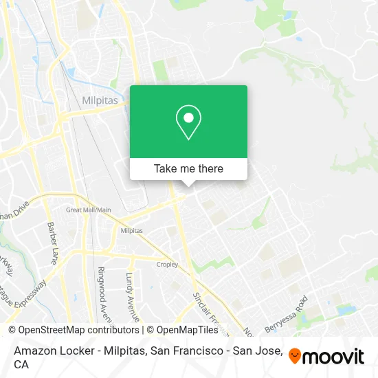 Amazon Locker - Milpitas map