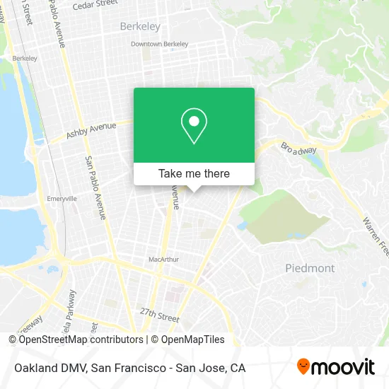 Oakland DMV map
