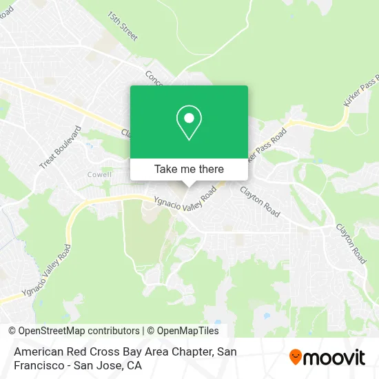 American Red Cross Bay Area Chapter map
