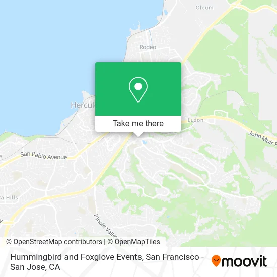 Hummingbird and Foxglove Events map