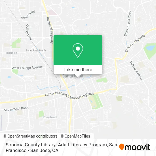 Sonoma County Library: Adult Literacy Program map