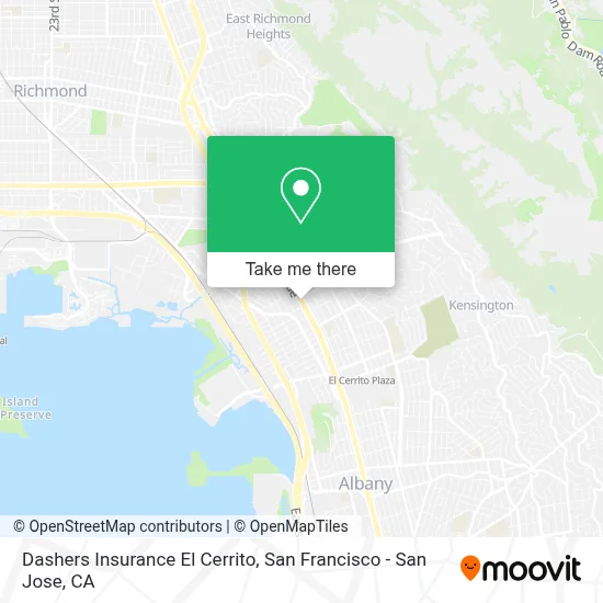 Dashers Insurance El Cerrito map