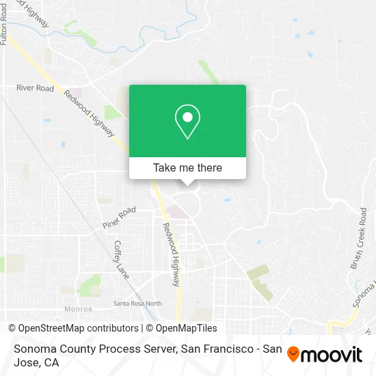Sonoma County Process Server map