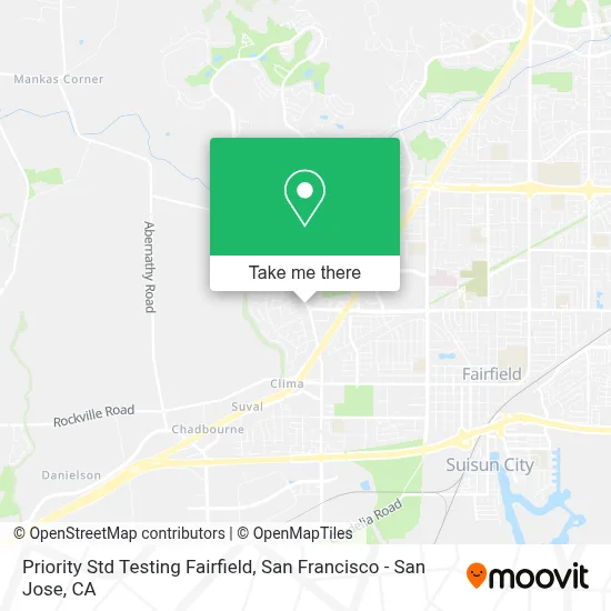 Priority Std Testing Fairfield map