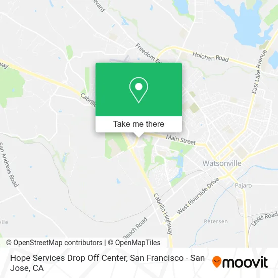 Hope Services Drop Off Center map
