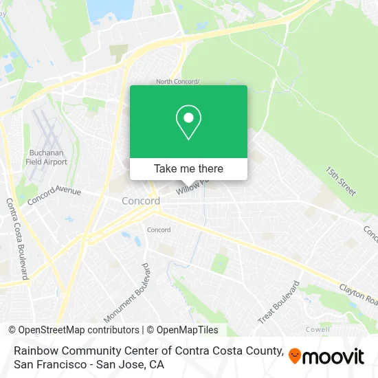 Rainbow Community Center of Contra Costa County map
