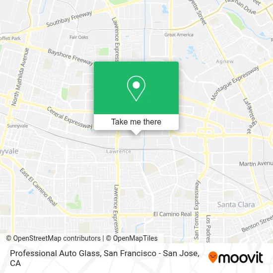Professional Auto Glass map