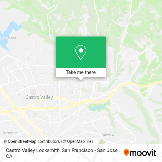 Castro Valley Locksmith map