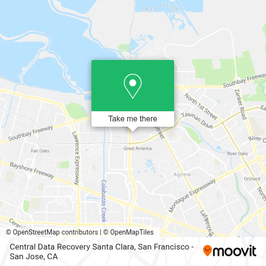 Central Data Recovery Santa Clara map